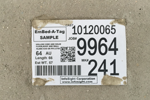 Embed-a-Tag in precast concrete